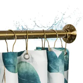 152136 Artiwell 60 Inch Heavy Duty Straight Shower Rod With Flange Permanent