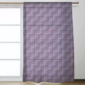 Artverse 703294283264 Black And Color Basketweave Stripes Sheer Curtains - 53 X 84 Violet