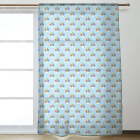 Artverse 703294293324 Argyle Rainbow Pattern Sheer Curtains - 53 X 84 Blue