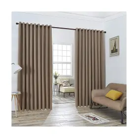 Asatex Lana 108x108 Taupe Pair Of 2 Xxl Wall To Brown Beige Blackout Curtains Panels. Each