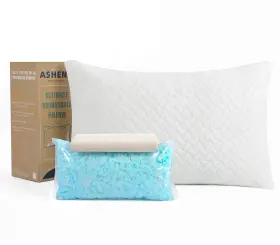 Pl001-wh-1pc Ashena Adjustable Pillow Queen Size Bed Pillows For Sleeping Cooling Bamboo Cover