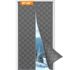 Gr38x82 Ashrun Magnetic Thermal Insulated Door Curtain Fits Size 38 Inch X 82 Durable Oxford