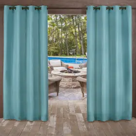 Ati Home 064247000544 Delano Indoor/outdoor Grommet Top Curtain Panel Teal