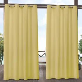 Ati Home 064247000650 Biscayne Indoor/outdoor Grommet Top Curtain Panel Butter