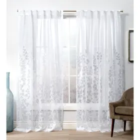 Ati Home 064247027435 Wilshire Burnout Sheer Hidden Tab Top Panel Winter White 54x84