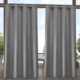 Ati Home 064247037069 Indoor/outdoor Solid Cabana Grommet Top Curtain Medium Grey
