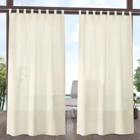 Ati Home 064247037427 Miami Tab Top Window Curtain Panel Pair Ivory