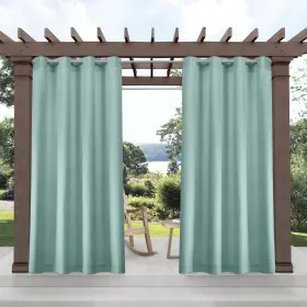 Ati Home 064247050075 Delano Indoor/outdoor Grommet Top Curtain Panel Seafoam