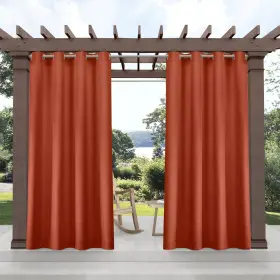Ati Home 064247050105 Delano Indoor/outdoor Grommet Top Curtain Panel Mecca Orange
