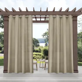 Ati Home 064247050259 Miami Indoor/outdoor Grommet Top Curtain Panel Pair Taupe
