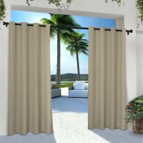Ati Home 642472007240 Indoor/outdoor Solid Cabana Grommet Top Curtain Taupe