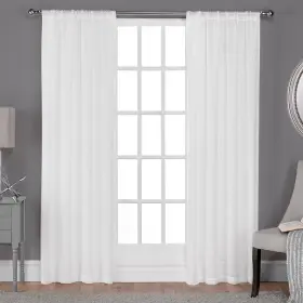 Ati Home 642472010653 Exclusive Belgian Textured Linen Look Jacquard Sheer Snowflake 50x108