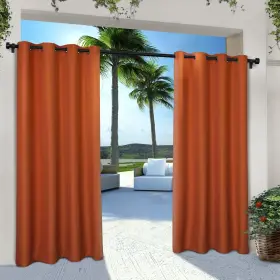 Ati Home 642472011391 Indoor/outdoor Solid Cabana Grommet Top Curtain Mecca Orange