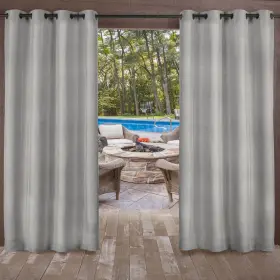 Ati Home 642472015771 Biscayne Indoor/outdoor Grommet Top Curtain Panel Silver