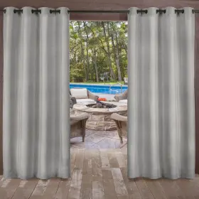 Ati Home 642472015825 Biscayne Indoor/outdoor Grommet Top Curtain Panel Silver 54 X 96