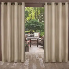 Ati Home 642472015887 Biscayne Indoor/outdoor Grommet Top Curtain Panel Sand 54 X 108