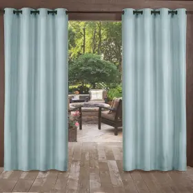 Ati Home 642472015900 Biscayne Indoor/outdoor Grommet Top Curtain Panel Pool Blue 54 X 108