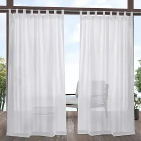 Ati Home 642472101498 Miami Tab Top Window Curtain Panel Pair White