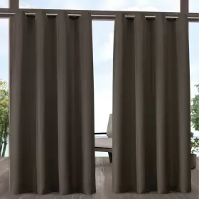 Ati Home 642472104987 Indoor/outdoor Solid Cabana Grommet Top Curtain Chocolate 54 X 84