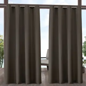 Ati Home 642472105007 Indoor/outdoor Solid Cabana Grommet Top Curtain Chocolate 54 X 108