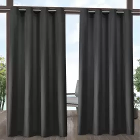 Ati Home 642472105021 Indoor/outdoor Solid Cabana Grommet Top Curtain Charcoal 54 X 96