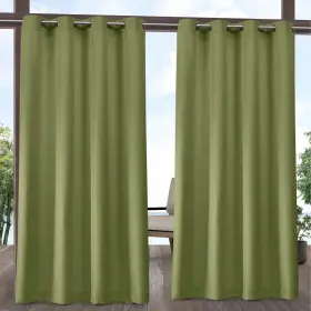 Ati Home 642472105083 Indoor/outdoor Solid Cabana Grommet Top Curtain Kiwi Green 54 X 96