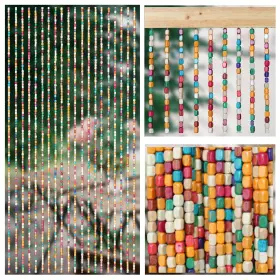 Atsweetlife 797606853399 Bamboo Beaded Curtains For Doorways Door Beads Curtain String Wood F