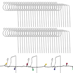 Aucpod 783798868792 50pcs Christmas Light Gutter Hooks Metal Lights Hanger Outdoor S