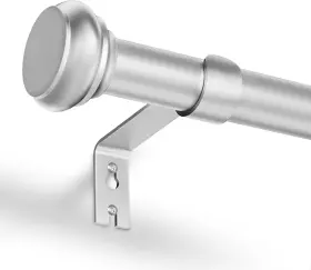Augosta 027685080332 Curtain Rods For Windows 48 To 84 1 30 Inch 90 Silver