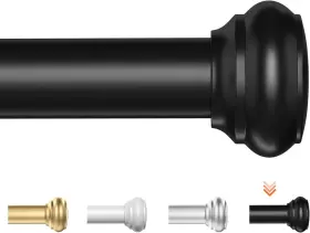 Augosta 714855375038 Curtain Rods For Windows 66 To 120 1 30 Inch Black