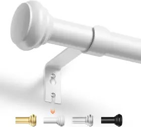 Augosta 714855375090 Curtain Rods For Windows 28 To 48 1 Inch Adjustable 30 60 White