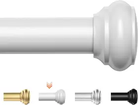 Augosta 714855375106 Curtain Rods For Windows 48 To 84 1 Inch 30 90 White