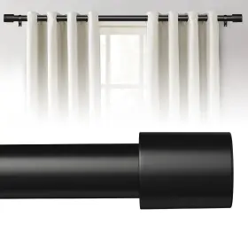 Augosta 742404763067 Curtain Rods For Windows 48 To 84 Inches 1 Inch Diameter Adjustable Black Cu