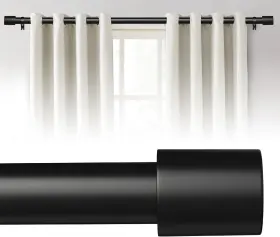 Augosta 742404763074 Curtain Rods For Windows 32 To 144 Inches 1 Inch -150 Black