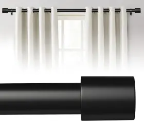 Augosta 742404763081 Extra Long Curtain Rods For Windows 180 Inches 1 32 Inch -180 Black