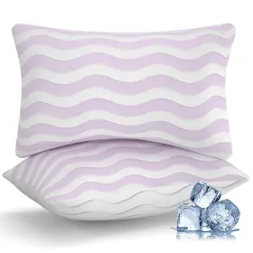 Auranta-foam-2q Auranta Mauve） Pillows Queen Size Set Of 2 - Cooling Shredded Memory Foam Bed For Sl