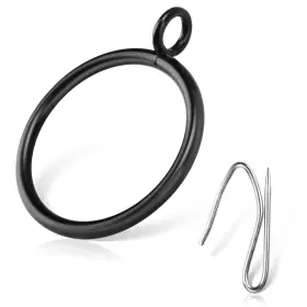 Awoin 670494537896 24 Pcs 2.0-inch Black Eyelet Curtain Rings Together With 30 Pins For