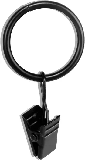 Awtok 445046457426 40 Pcs 1.25-inch Black Clip Rings For Curtain Panels This Drapery