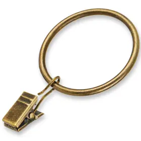 Awtok 451355492769 Curtain Rings - 2.0-inch Inner Diameter Antique Brass Clip For