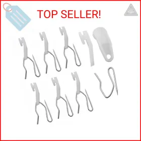 Axlizer 729388254521 50pcs Window Door Shower Curtain Accessories 50 Rail Hooks