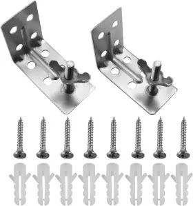 Chswm-ls-2 Axlizer 2pcs Curtain Hardware Roman-style L-shaped Sunshade 1.75 1.5 1 Inch Silver