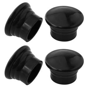 Axlizer Wcrcpcpp-d28-4 Window Curtain Rod Cap 4pcs Black Plastic Pole End Plug Caps
