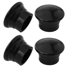 Wcrcpcpp-d28-4 Axlizer Window Curtain Rod Cap 4pcs Black Plastic Pole End Plug Caps