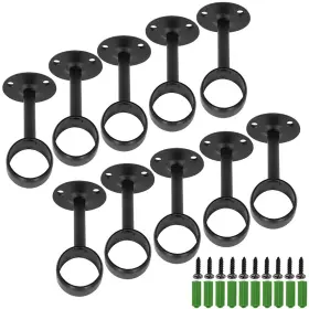 Aysum 613965921671 10 Pack 1 Inch Curtain Rod Ceiling-mount Brackets Shower Close