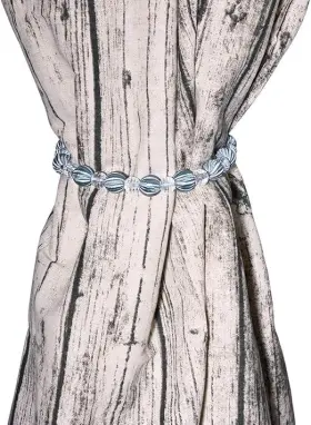 Tb-02-blue Baihoo Stylish Rayon Bead With Crystal Drape Curtain Tiebacks Holdbacks 2 Pcs