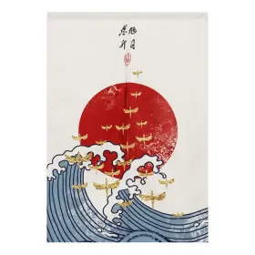 Cml168 Baiht Home Tmkj Wu 85x90 Rrfs Japanese Noren Doorway Curtain Cotton Linen Great Wave Door Tapestry