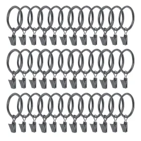 Bangboom 714403610593 36 Pack Strong Iron Metal Curtain Rings With Clips 2.5 Inch Diameter Decorat