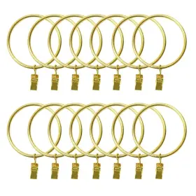 Bangboom 714403624002 14 Pack Strong Iron Metal Curtain Rings With Clips 2.5 Inch Diameter Decorative