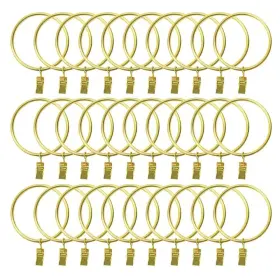 Bangboom 714403624026 30 Pack Strong Iron Metal Curtain Rings With Clips 2.5 Inch Diameter Decorat