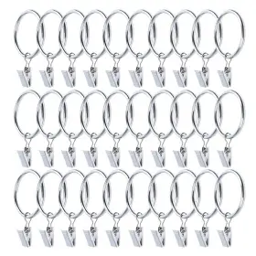 Bangboom 714403624033 30 Pack Strong Iron Metal Curtain Rings With Clips 2.5 Inch Diameter Decorat